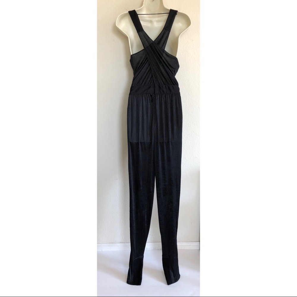 BCBG MAXAZRIA RUNWAY Black Draped Front Jumpsuit - Picture 6 of 8